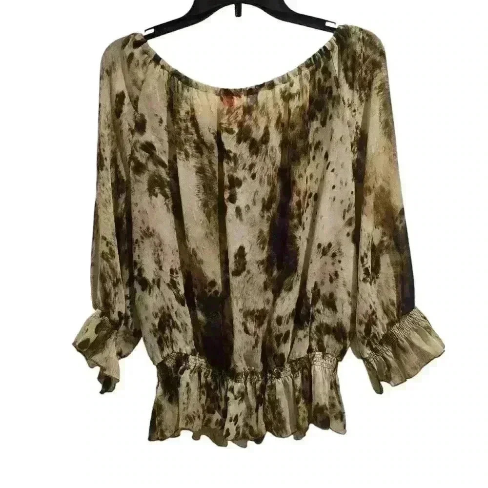 X114 alway sunny by sunny Leigh's ruffle peasant shirt size xl